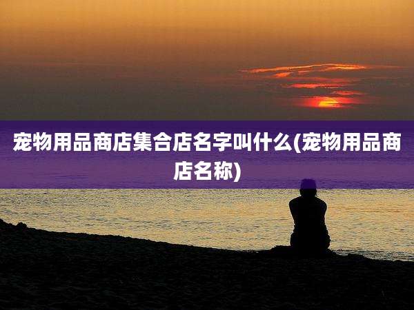 宠物用品商店集合店名字叫什么(宠物用品商店名称)