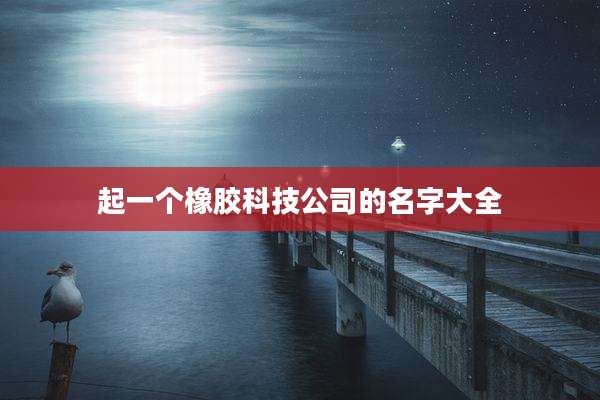 起一个橡胶科技公司的名字大全