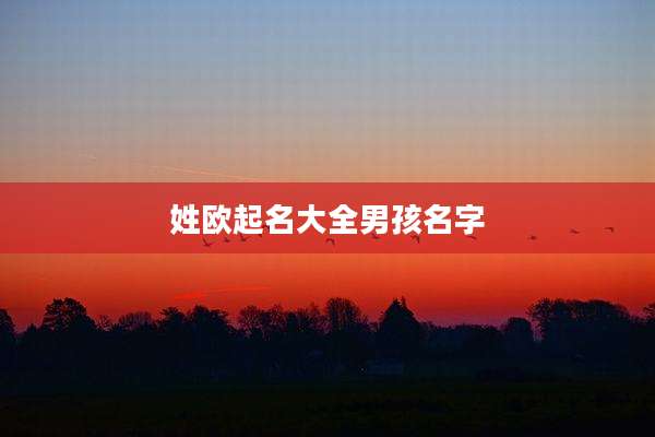 姓欧起名大全男孩名字