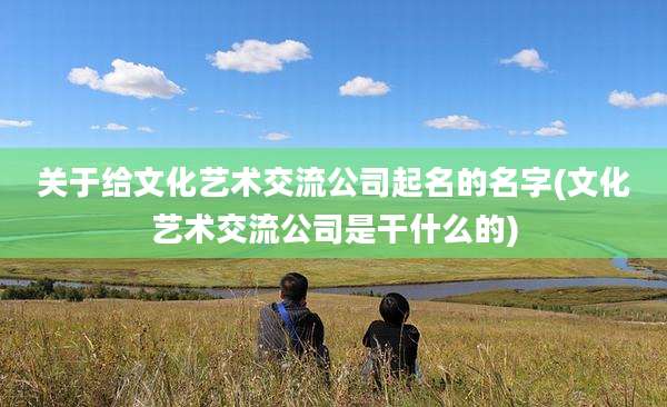 关于给文化艺术交流公司起名的名字(文化艺术交流公司是干什么的)