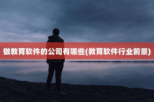 做教育软件的公司有哪些(教育软件行业前景)