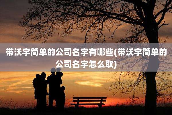 带沃字简单的公司名字有哪些(带沃字简单的公司名字怎么取)