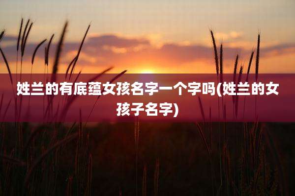 姓兰的有底蕴女孩名字一个字吗(姓兰的女孩子名字)