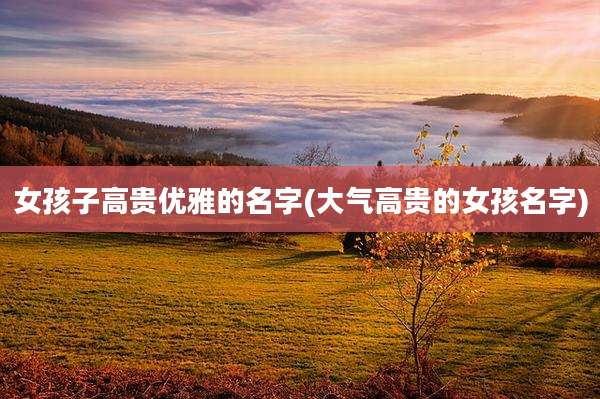 女孩子高贵优雅的名字(大气高贵的女孩名字)