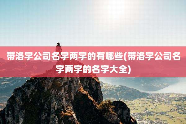 带洛字公司名字两字的有哪些(带洛字公司名字两字的名字大全)