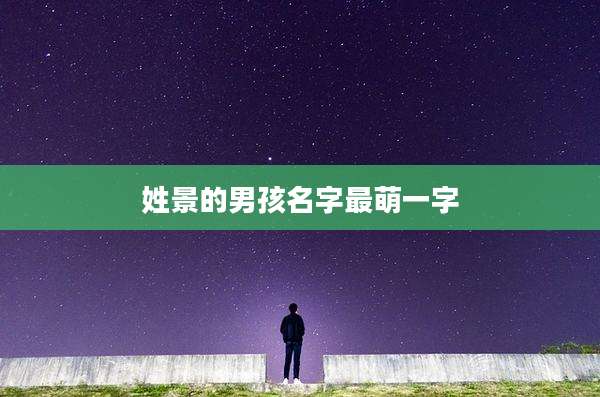 姓景的男孩名字最萌一字