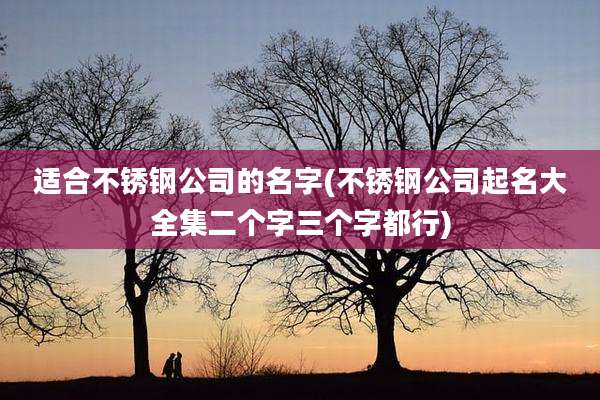 适合不锈钢公司的名字(不锈钢公司起名大全集二个字三个字都行)