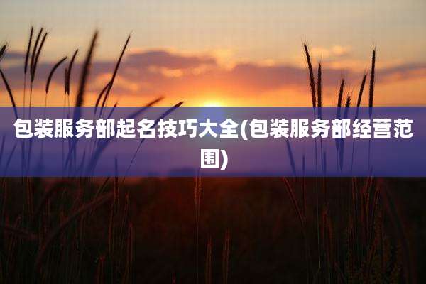 包装服务部起名技巧大全(包装服务部经营范围)