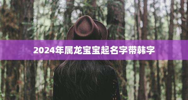 2024年属龙宝宝起名字带韩字