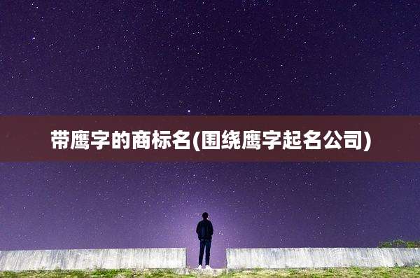 带鹰字的商标名(围绕鹰字起名公司)