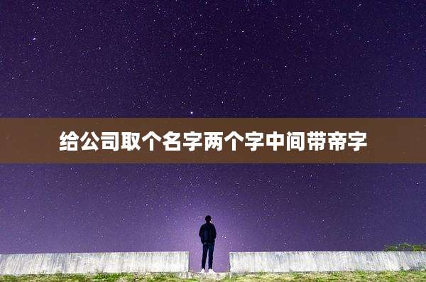 给公司取个名字两个字中间带帝字