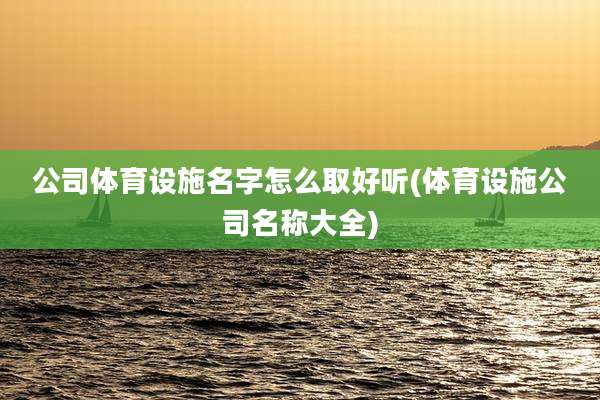 公司体育设施名字怎么取好听(体育设施公司名称大全)