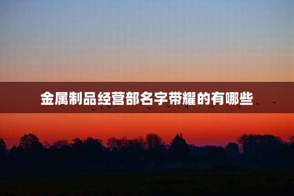 金属制品经营部名字带耀的有哪些