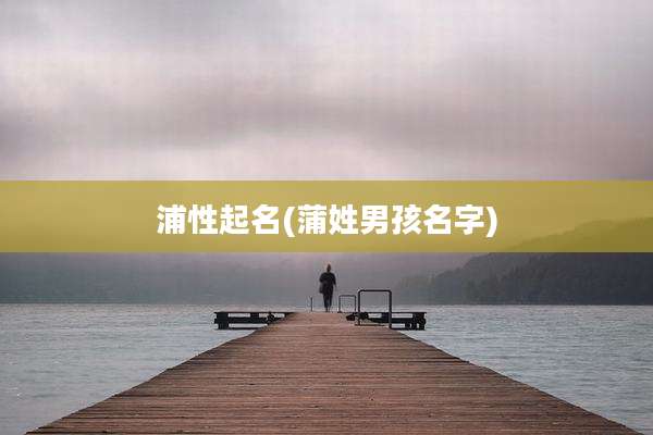 浦性起名(蒲姓男孩名字)