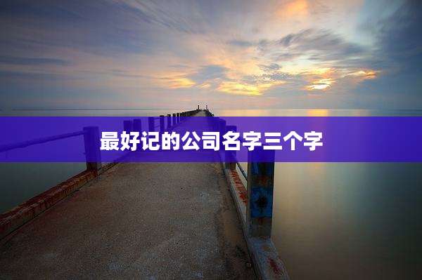 最好记的公司名字三个字