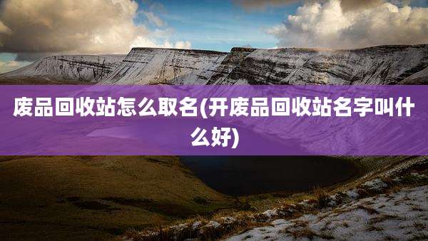 废品回收站怎么取名(开废品回收站名字叫什么好)