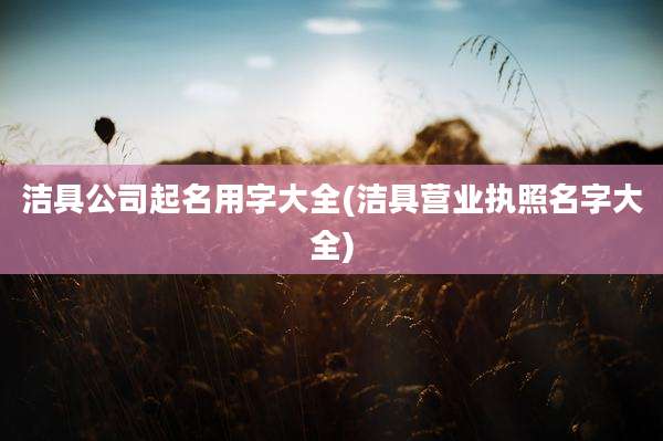 洁具公司起名用字大全(洁具营业执照名字大全)