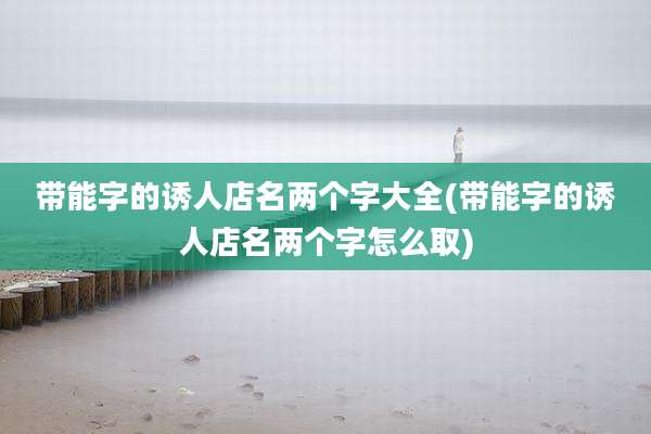 带能字的诱人店名两个字大全(带能字的诱人店名两个字怎么取)