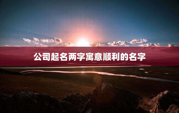 公司起名两字寓意顺利的名字