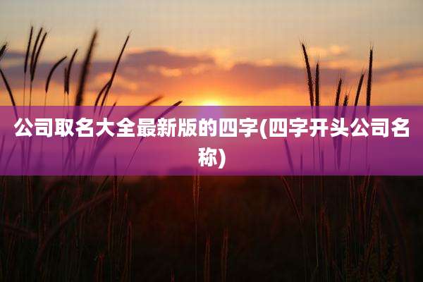公司取名大全最新版的四字(四字开头公司名称)