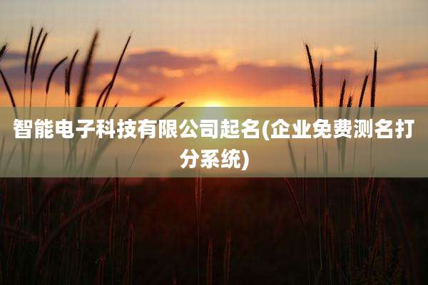 智能电子科技有限公司起名(企业免费测名打分系统)