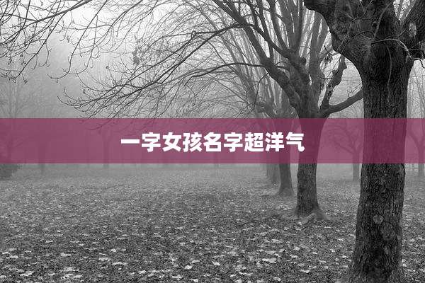 一字女孩名字超洋气