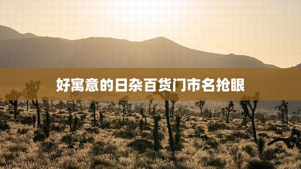 好寓意的日杂百货门市名抢眼
