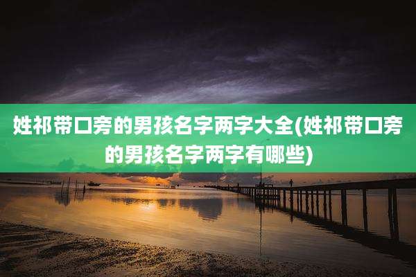 姓祁带口旁的男孩名字两字大全(姓祁带口旁的男孩名字两字有哪些)