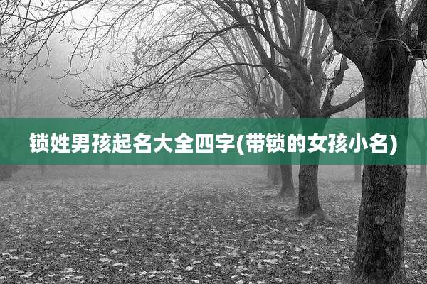 锁姓男孩起名大全四字(带锁的女孩小名)