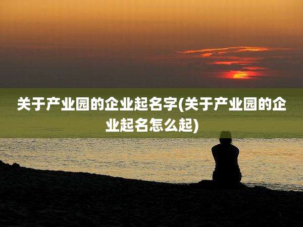 关于产业园的企业起名字(关于产业园的企业起名怎么起)