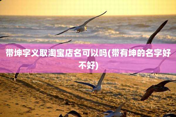带坤字义取淘宝店名可以吗(带有坤的名字好不好)