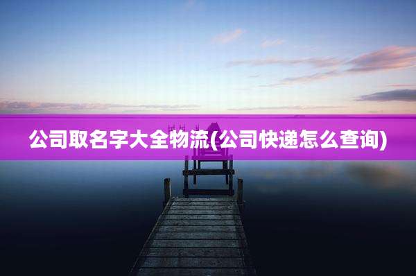 公司取名字大全物流(公司快递怎么查询)