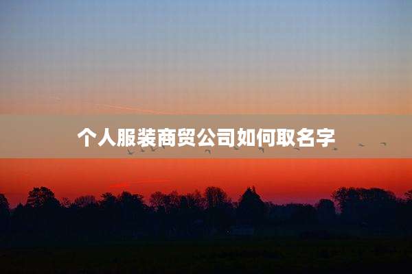 个人服装商贸公司如何取名字
