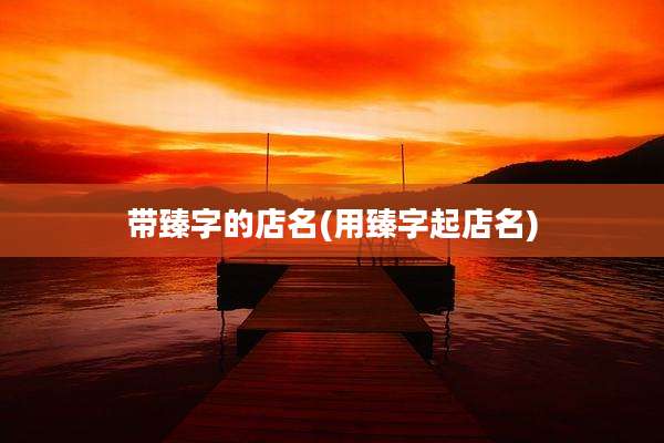 带臻字的店名(用臻字起店名)