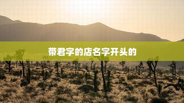 带君字的店名字开头的