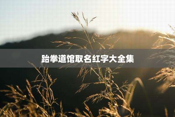 跆拳道馆取名红字大全集