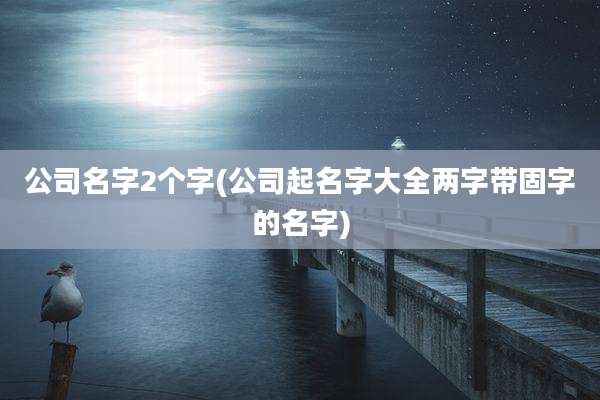 公司名字2个字(公司起名字大全两字带固字的名字)