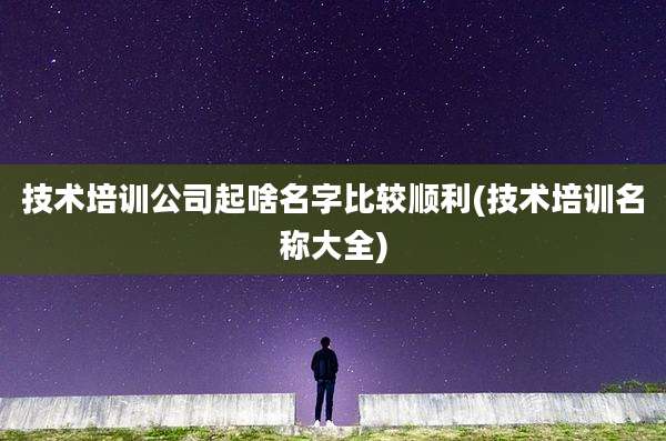 技术培训公司起啥名字比较顺利(技术培训名称大全)