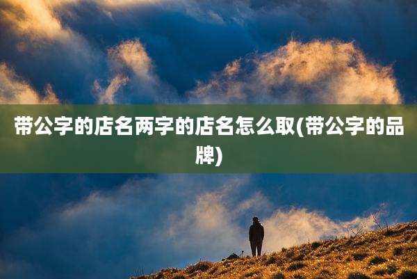 带公字的店名两字的店名怎么取(带公字的品牌)