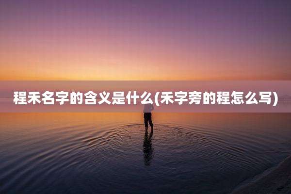 程禾名字的含义是什么(禾字旁的程怎么写)