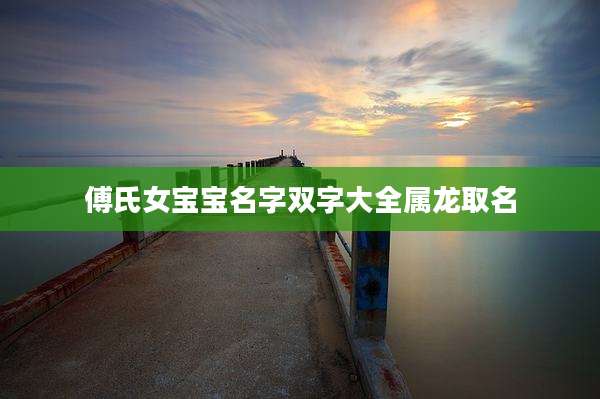 傅氏女宝宝名字双字大全属龙取名