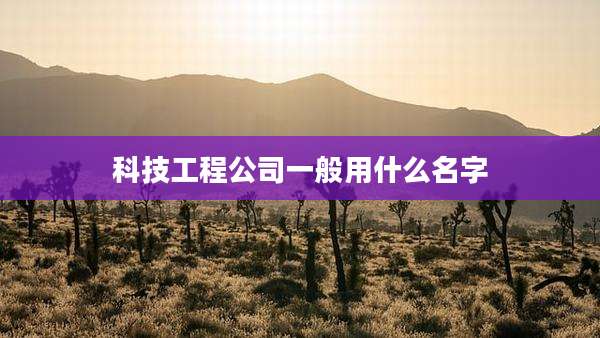 科技工程公司一般用什么名字