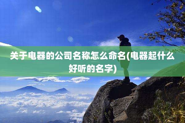关于电器的公司名称怎么命名(电器起什么好听的名字)