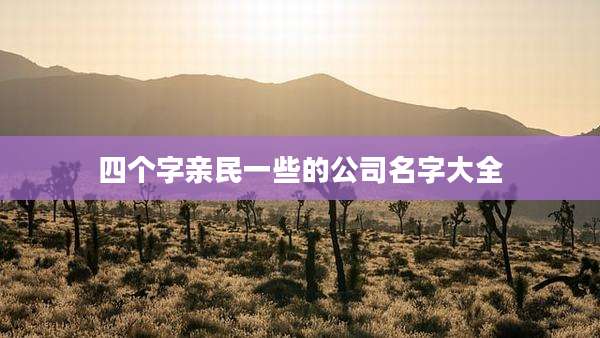 四个字亲民一些的公司名字大全