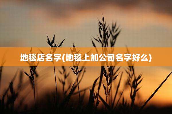地毯店名字(地毯上加公司名字好么)