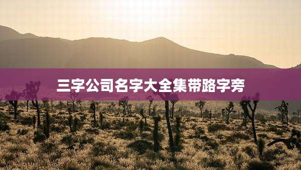 三字公司名字大全集带路字旁