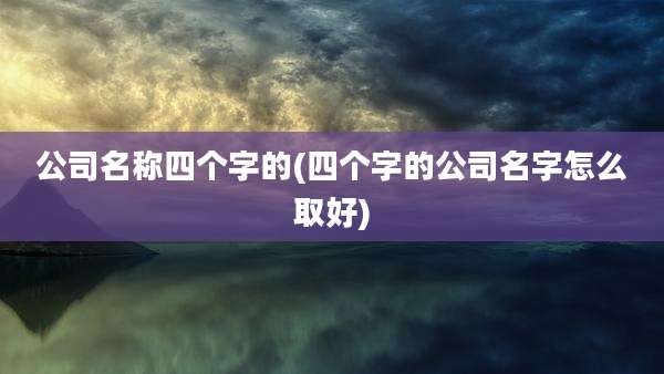 公司名称四个字的(四个字的公司名字怎么取好)