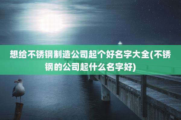 想给不锈钢制造公司起个好名字大全(不锈钢的公司起什么名字好)