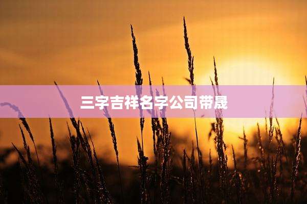 三字吉祥名字公司带晟