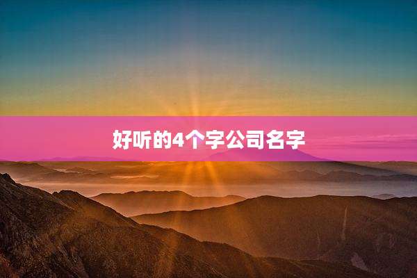 好听的4个字公司名字